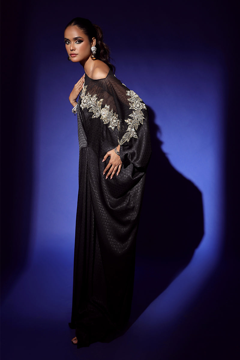 Wardha Saleem | Luxury Pret Fusion Wear | RAVEN DRAPE (1PC) - Ladies Clothes 