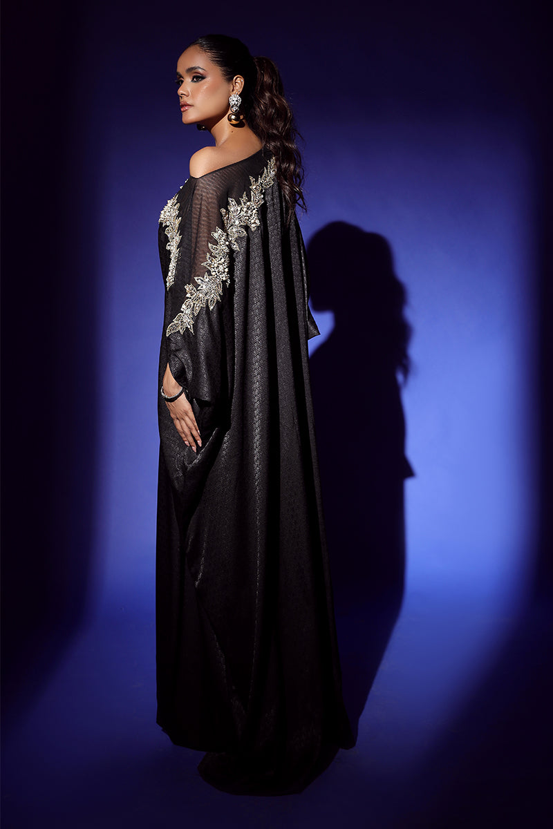 Wardha Saleem | Luxury Pret Fusion Wear | RAVEN DRAPE (1PC) - Ladies Clothes 