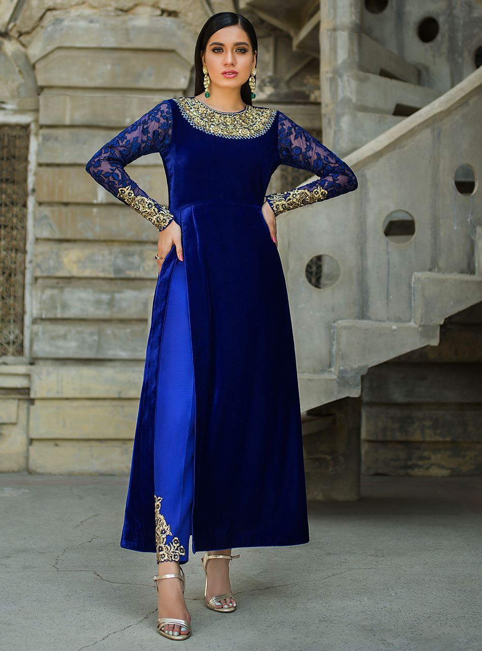 Zainab Chottani | Semi Formals | VIVA LA COBALT - Ladies Clothes - Maria Faisal