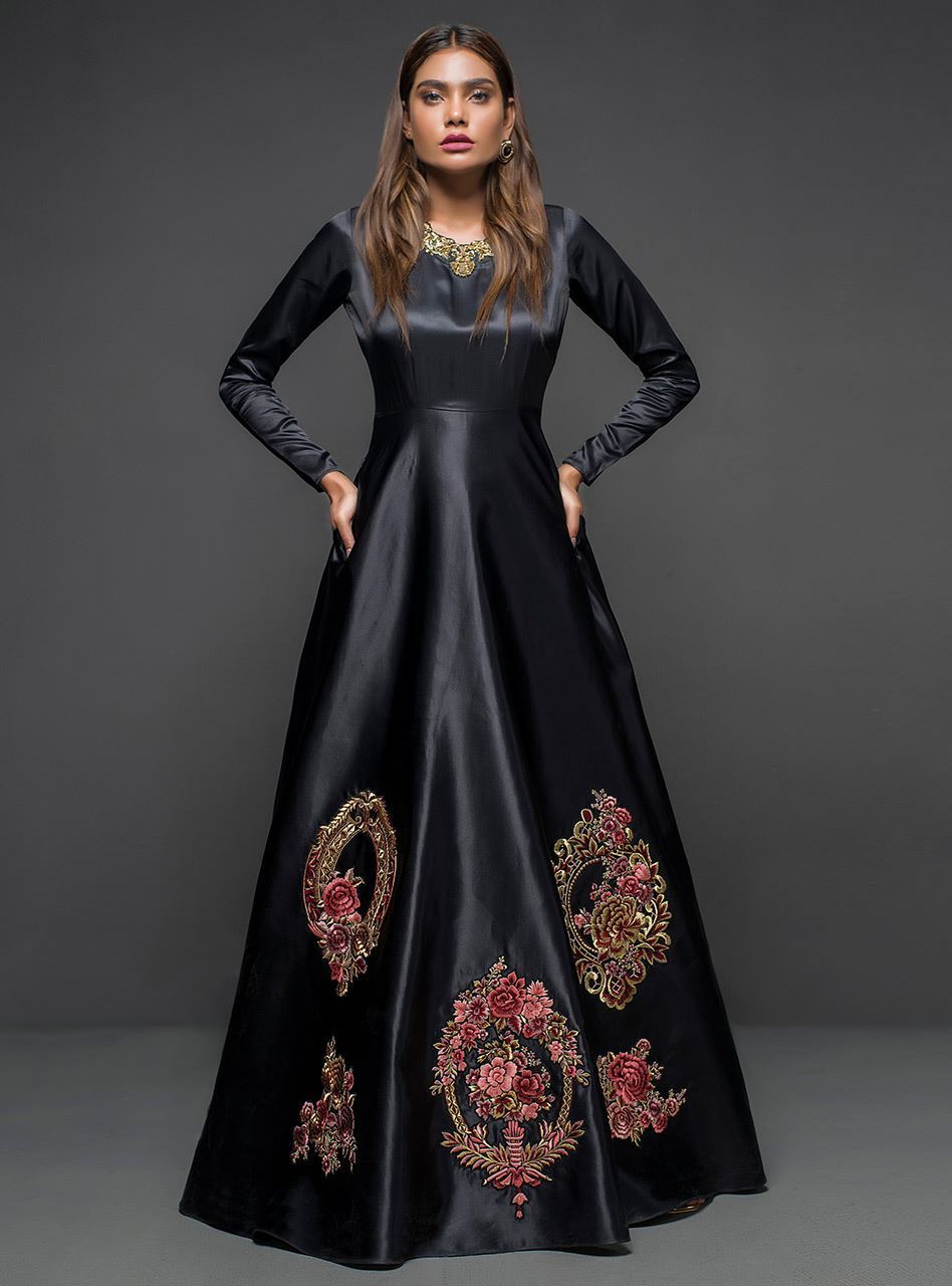 Zainab Chottani | Semi Formals | BLACK GOWN - D 04 - Wedding Dress - Maria Faisal