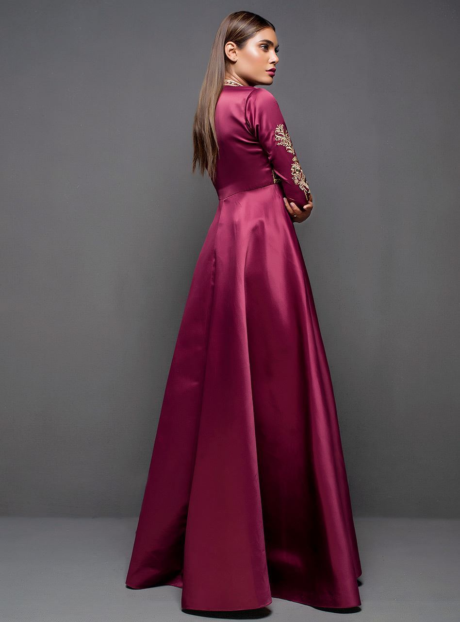 Zainab Chottani | Semi Formals | MAROON GOWN - Ladies Clothes - Maria Faisal