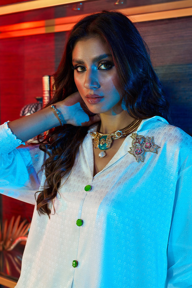 Wardha Saleem | Luxury Pret Fusion Wear | GOSSIP GIRL â WHITE CO-ORD SET - Ladies Clothes 