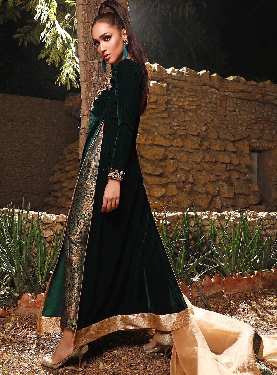Zainab Chottani | Semi Formals | DARK MOSS TOPAZ - Ladies Clothes - Maria Faisal