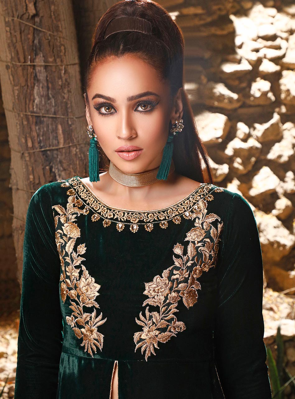 Zainab Chottani | Semi Formals | DARK MOSS TOPAZ - Ladies Clothes - Maria Faisal