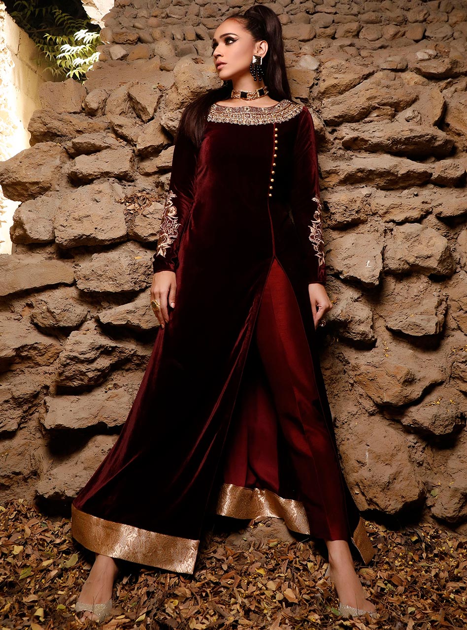Zainab Chottani | Semi Formals | ALIZARIN CRIMSON - Ladies Clothes - Maria Faisal