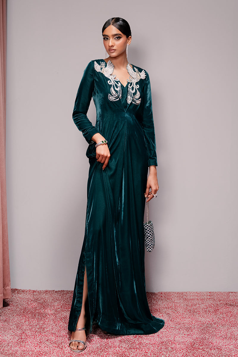 Haute Form | Rose Winter Plush | Emerald Escape - Ladies Clothes - Maria Faisal