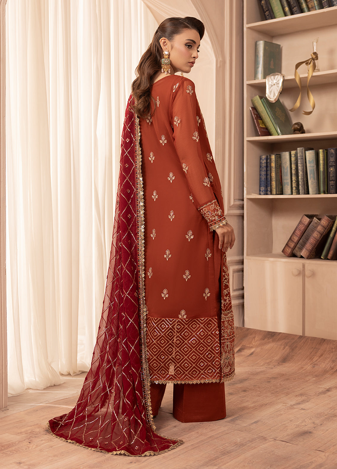 Sahane | Elyssa Festive Chiffon | CT-19007 Dune - ELYSSA by Maria Faisal - Registered Vendor of : Sahane - type : Ladies Clothes - 100% original wedding dresses