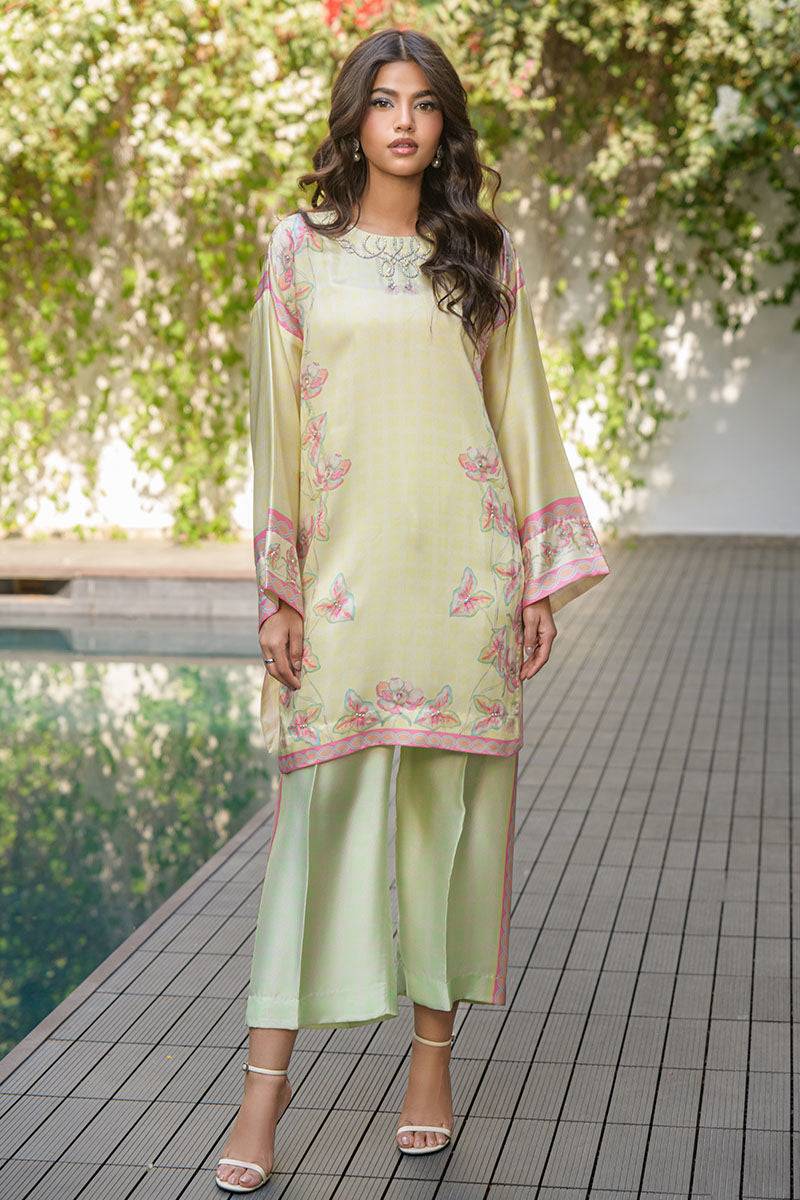 Fatima Khan | Eid Digital Silk Prints | Blossoms by Maria Faisal - Registered Vendor of : Fatima Khan - type : Ladies Clothes - 100% original wedding dresses