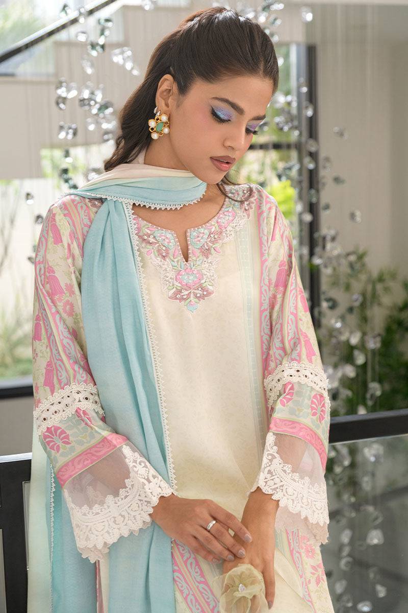 Fatima Khan | Eid Digital Silk Prints | Sage Orchid by Maria Faisal - Registered Vendor of : Fatima Khan - type : Ladies Clothes - 100% original wedding dresses
