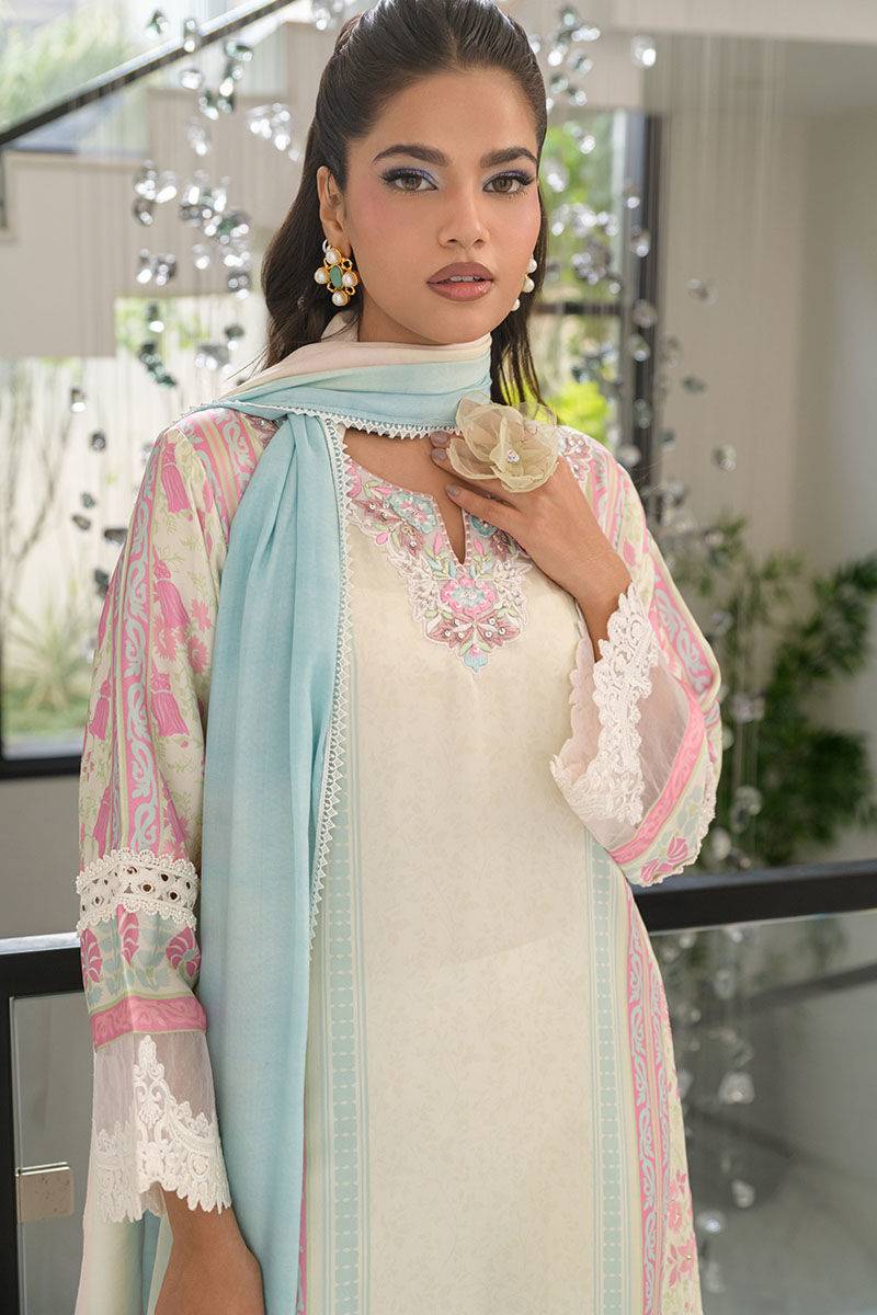 Fatima Khan | Eid Digital Silk Prints | Sage Orchid by Maria Faisal - Registered Vendor of : Fatima Khan - type : Ladies Clothes - 100% original wedding dresses