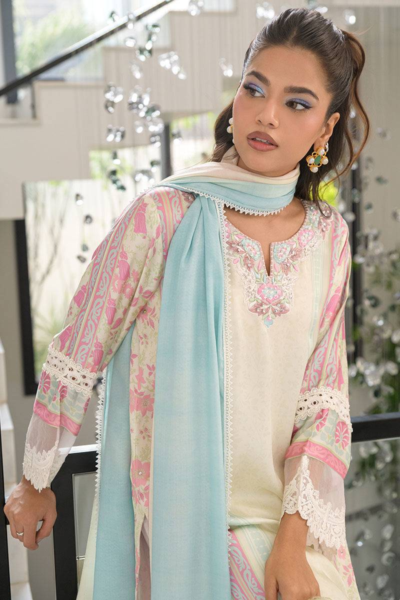 Fatima Khan | Eid Digital Silk Prints | Sage Orchid by Maria Faisal - Registered Vendor of : Fatima Khan - type : Ladies Clothes - 100% original wedding dresses