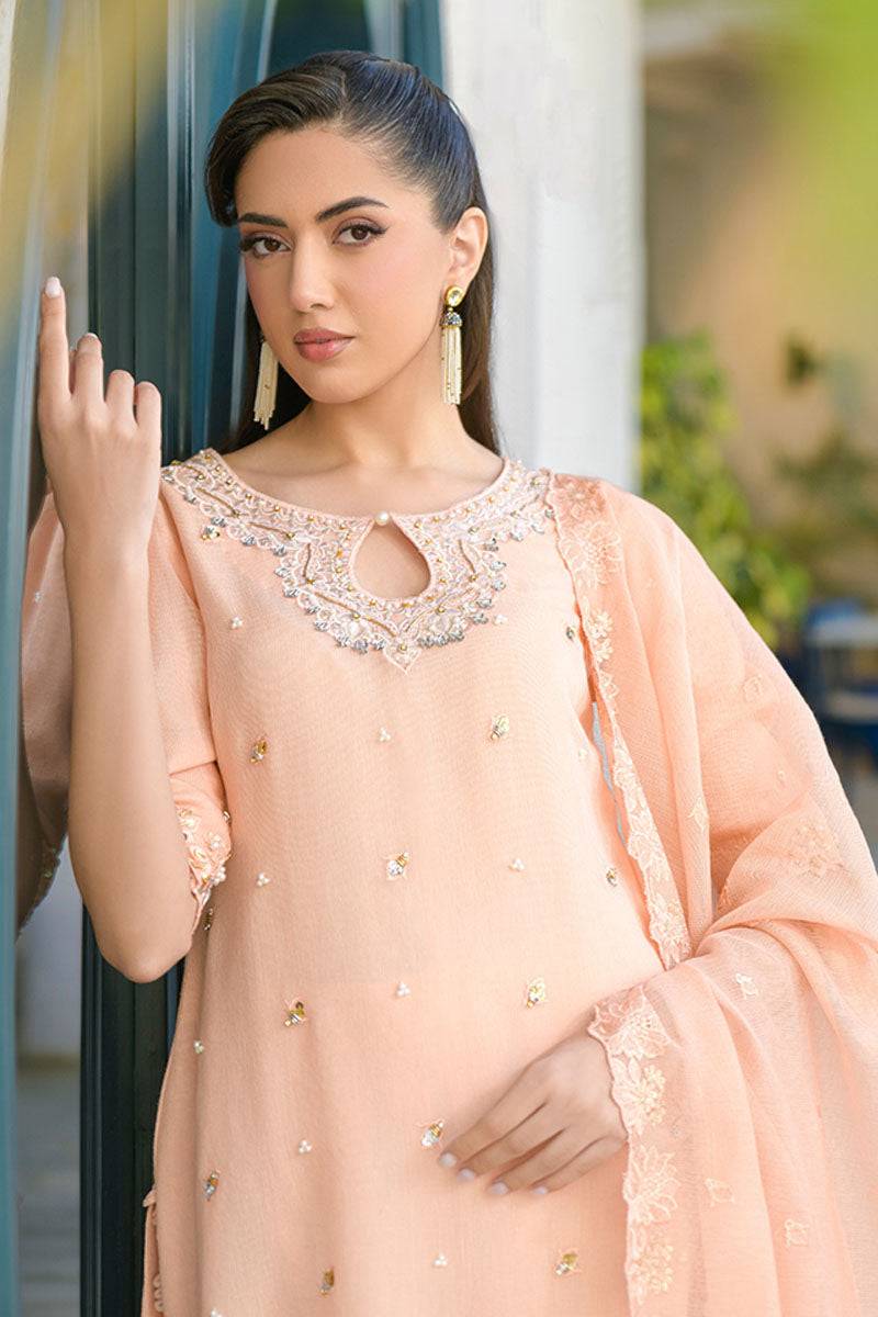 Fatima Khan | La Fleur Eid Edit | Peach Buzz by Maria Faisal - Registered Vendor of : Fatima Khan - type : Ladies Clothes - 100% original wedding dresses