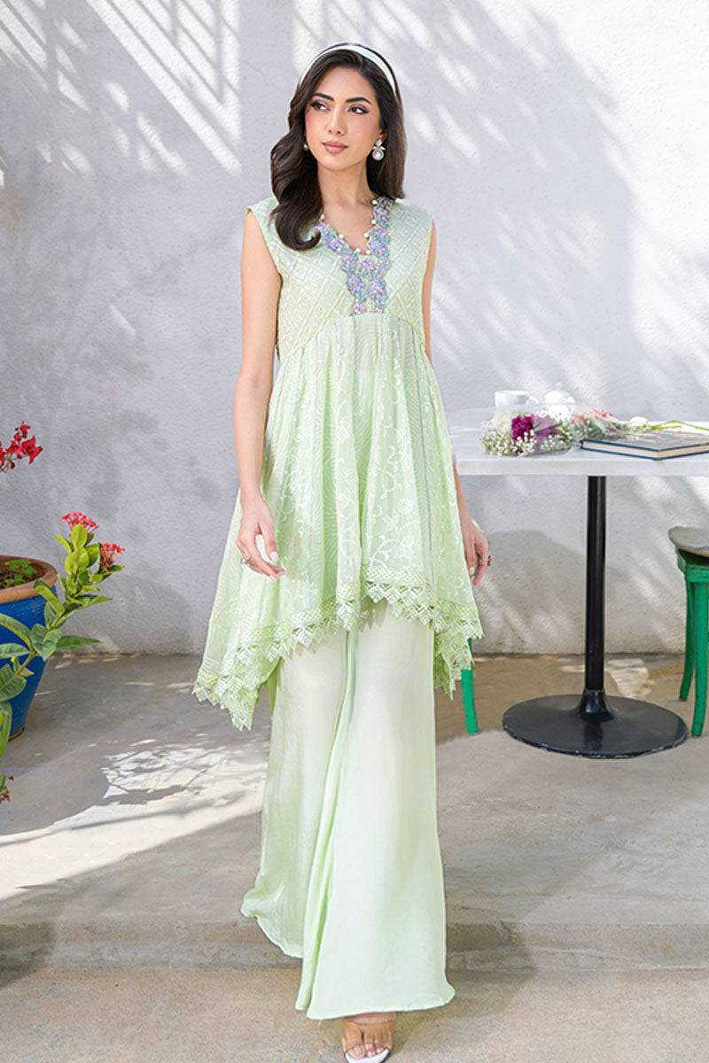 Fatima Khan | La Fleur Eid Edit | Pale Pistachio by Maria Faisal - Registered Vendor of : Fatima Khan - type : Ladies Clothes - 100% original wedding dresses
