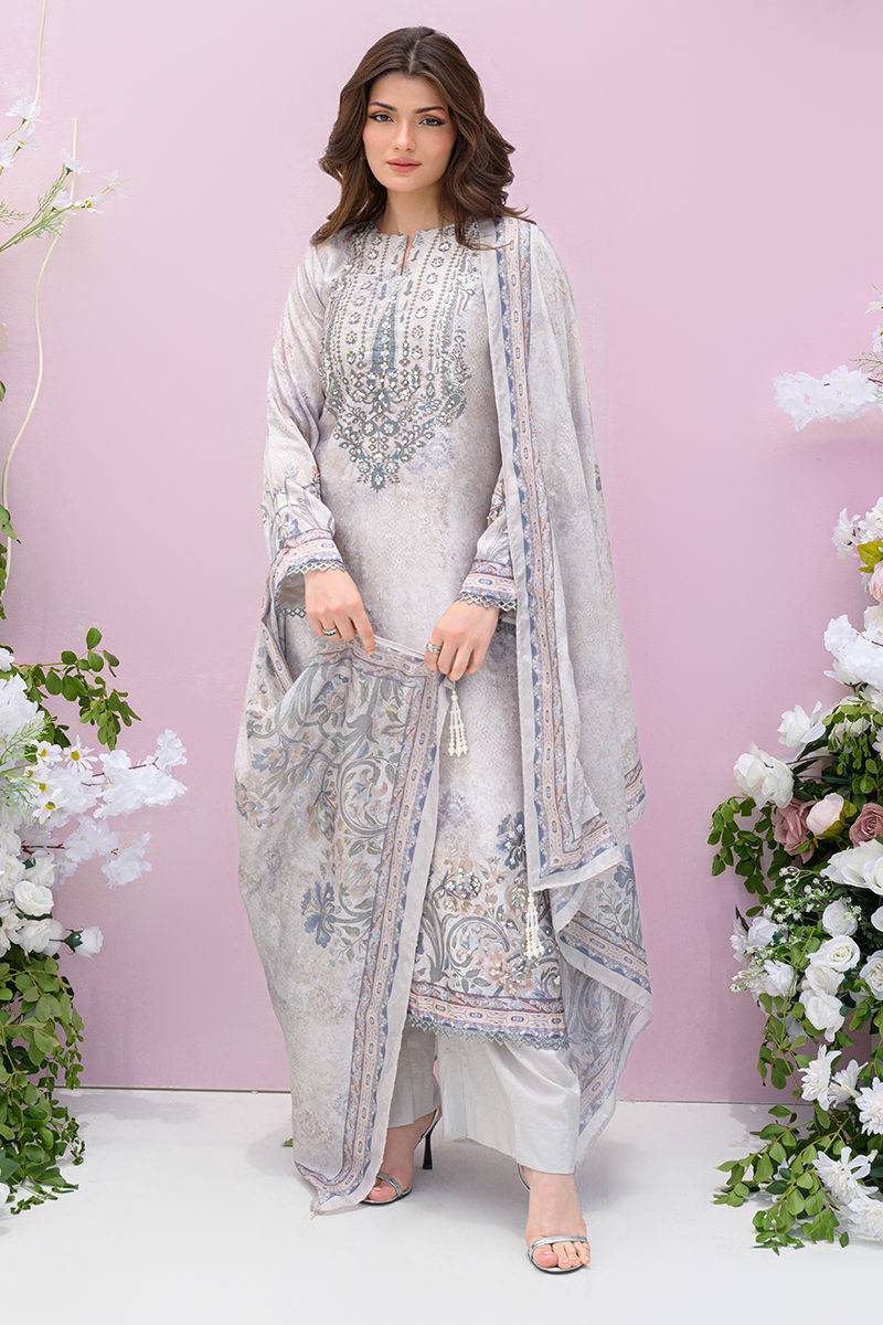 Fatima Khan | Eid Digital Silk Prints | Moonlit Grace by Maria Faisal - Registered Vendor of : Fatima Khan - type : Ladies Clothes - 100% original wedding dresses