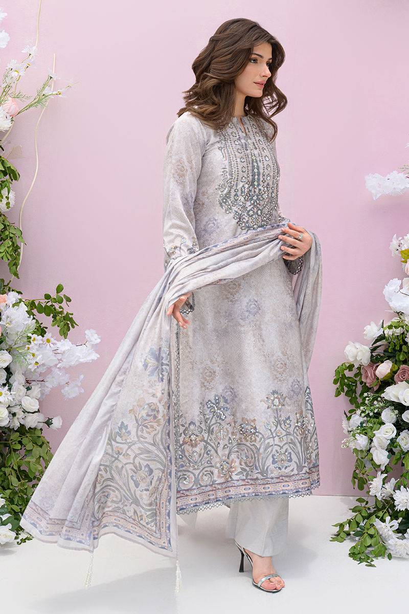 Fatima Khan | Eid Digital Silk Prints | Moonlit Grace by Maria Faisal - Registered Vendor of : Fatima Khan - type : Ladies Clothes - 100% original wedding dresses