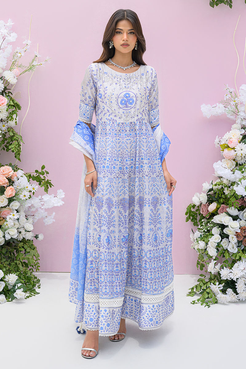 Fatima Khan | Prints and Petals | Azure Blue - Ladies Clothes - Maria Faisal
