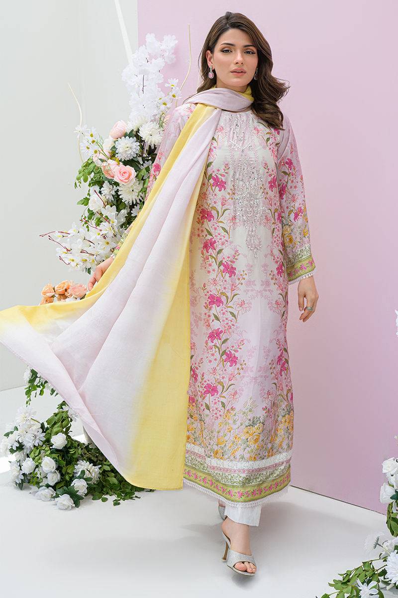 Fatima Khan | Eid Digital Silk Prints | Rose Reverie by Maria Faisal - Registered Vendor of : Fatima Khan - type : Ladies Clothes - 100% original wedding dresses