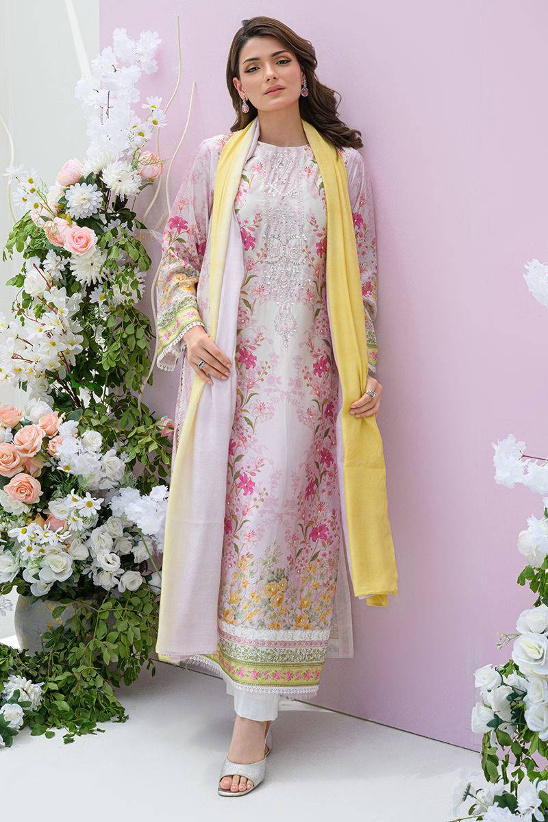 Fatima Khan | Eid Digital Silk Prints | Rose Reverie by Maria Faisal - Registered Vendor of : Fatima Khan - type : Ladies Clothes - 100% original wedding dresses