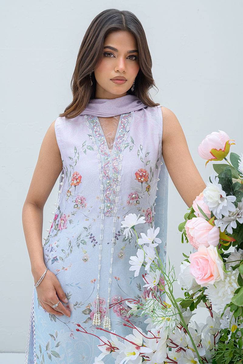 Fatima Khan | Eid Digital Silk Prints | Skye by Maria Faisal - Registered Vendor of : Fatima Khan - type : Ladies Clothes - 100% original wedding dresses