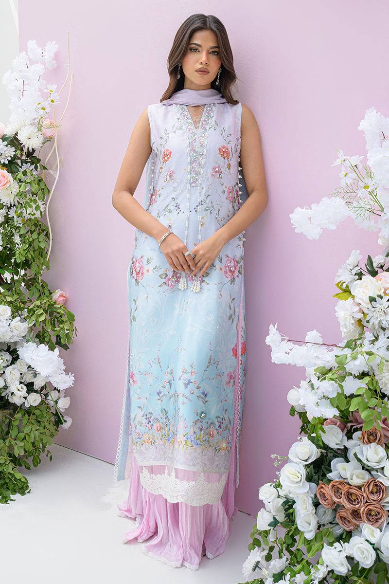 Fatima Khan | Eid Digital Silk Prints | Skye by Maria Faisal - Registered Vendor of : Fatima Khan - type : Ladies Clothes - 100% original wedding dresses
