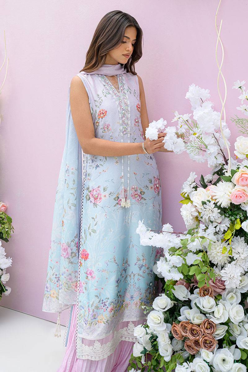 Fatima Khan | Eid Digital Silk Prints | Skye by Maria Faisal - Registered Vendor of : Fatima Khan - type : Ladies Clothes - 100% original wedding dresses