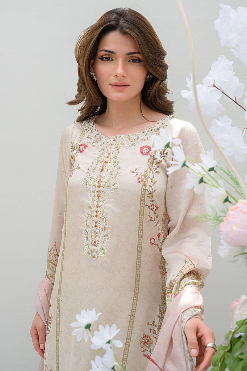 Fatima Khan | Eid Digital Silk Prints | Elysium by Maria Faisal - Registered Vendor of : Fatima Khan - type : Ladies Clothes - 100% original wedding dresses