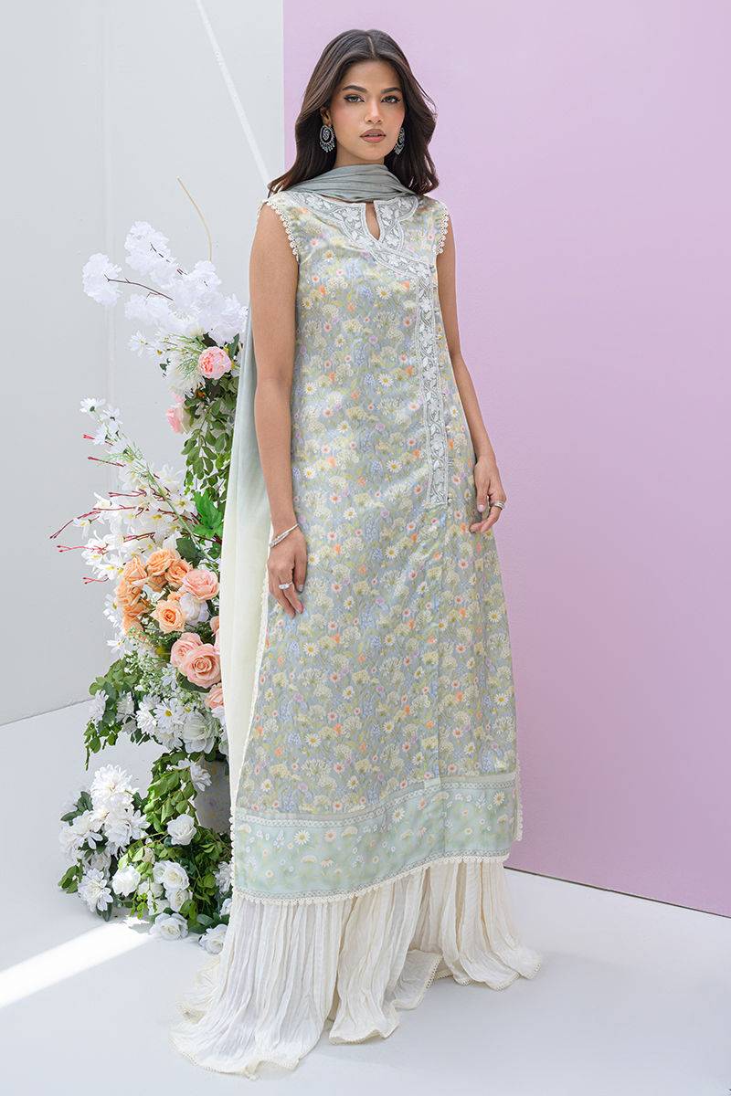 Fatima Khan | Eid Digital Silk Prints | Dandelions by Maria Faisal - Registered Vendor of : Fatima Khan - type : Ladies Clothes - 100% original wedding dresses