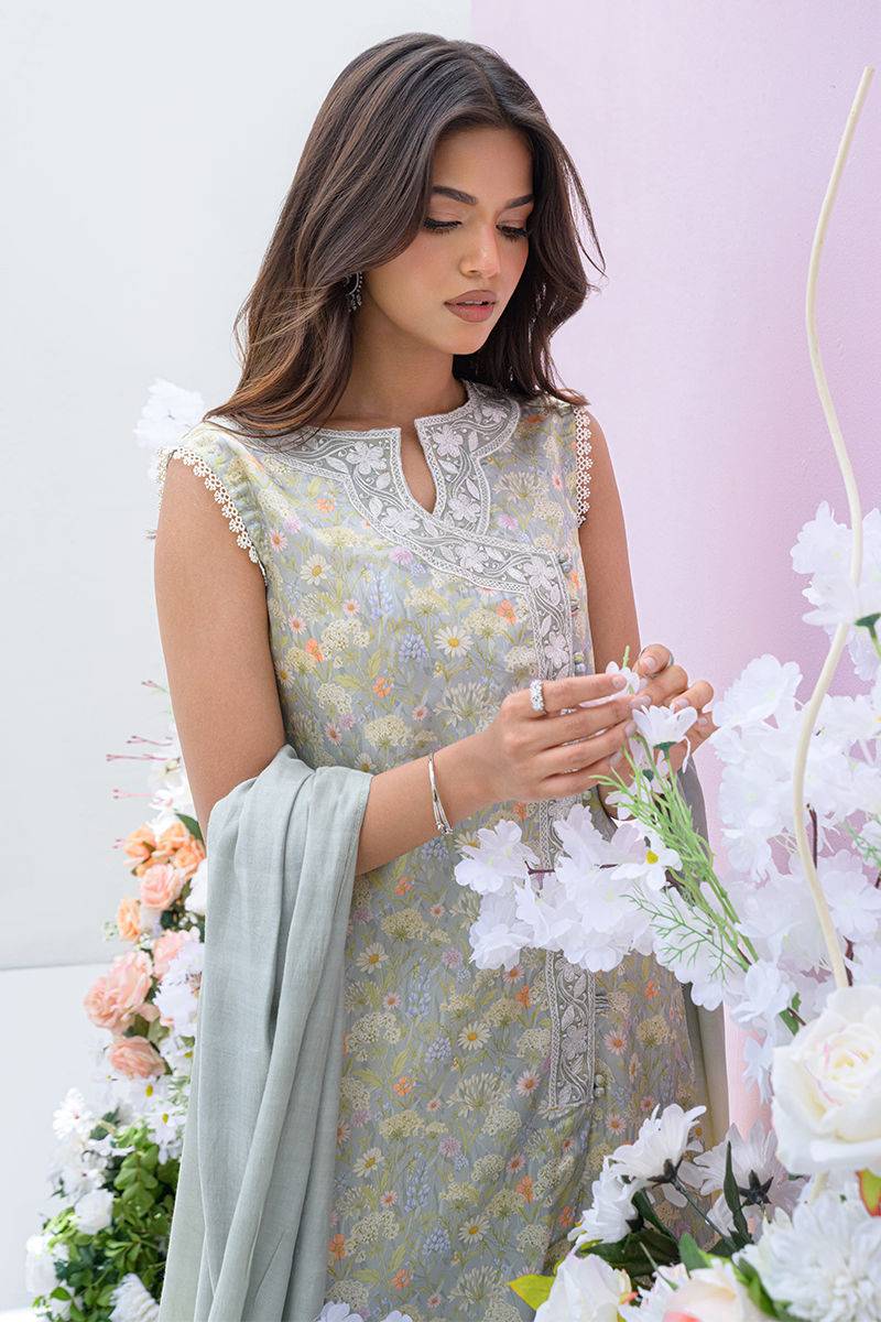Fatima Khan | Eid Digital Silk Prints | Dandelions by Maria Faisal - Registered Vendor of : Fatima Khan - type : Ladies Clothes - 100% original wedding dresses