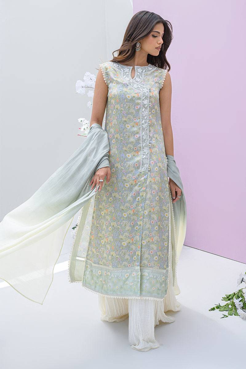 Fatima Khan | Eid Digital Silk Prints | Dandelions by Maria Faisal - Registered Vendor of : Fatima Khan - type : Ladies Clothes - 100% original wedding dresses