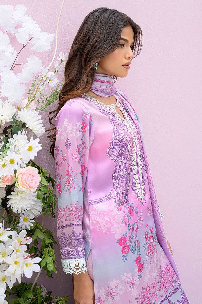 Fatima Khan | Eid Digital Silk Prints | Gardenia by Maria Faisal - Registered Vendor of : Fatima Khan - type : Ladies Clothes - 100% original wedding dresses