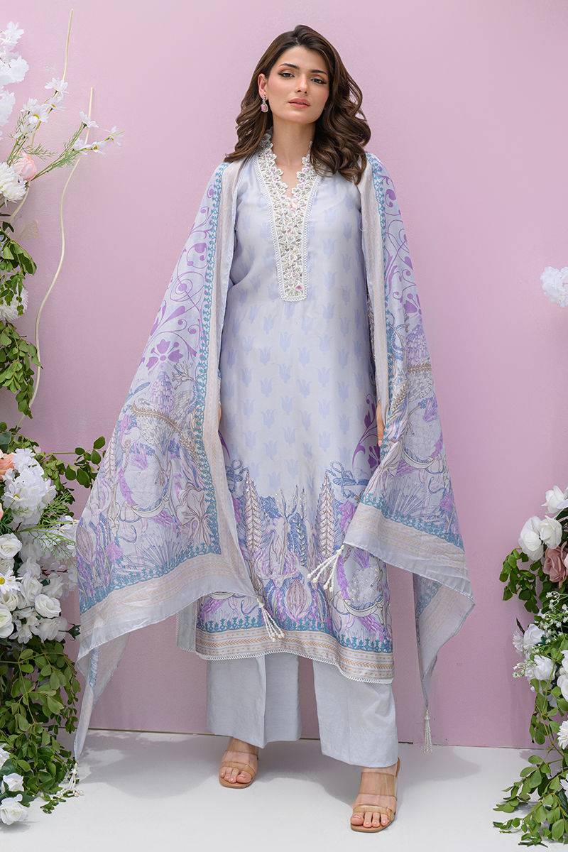 Fatima Khan | Eid Digital Silk Prints | Dawn by Maria Faisal - Registered Vendor of : Fatima Khan - type : Ladies Clothes - 100% original wedding dresses