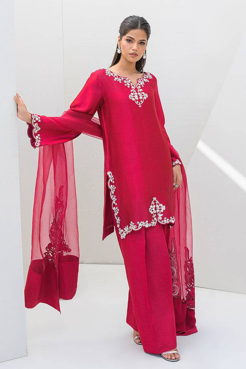 Fatima Khan | Serene Eid Luxe Pret | Ruby Rouge by Maria Faisal - Registered Vendor of : Fatima Khan - type : Ladies Clothes - 100% original wedding dresses