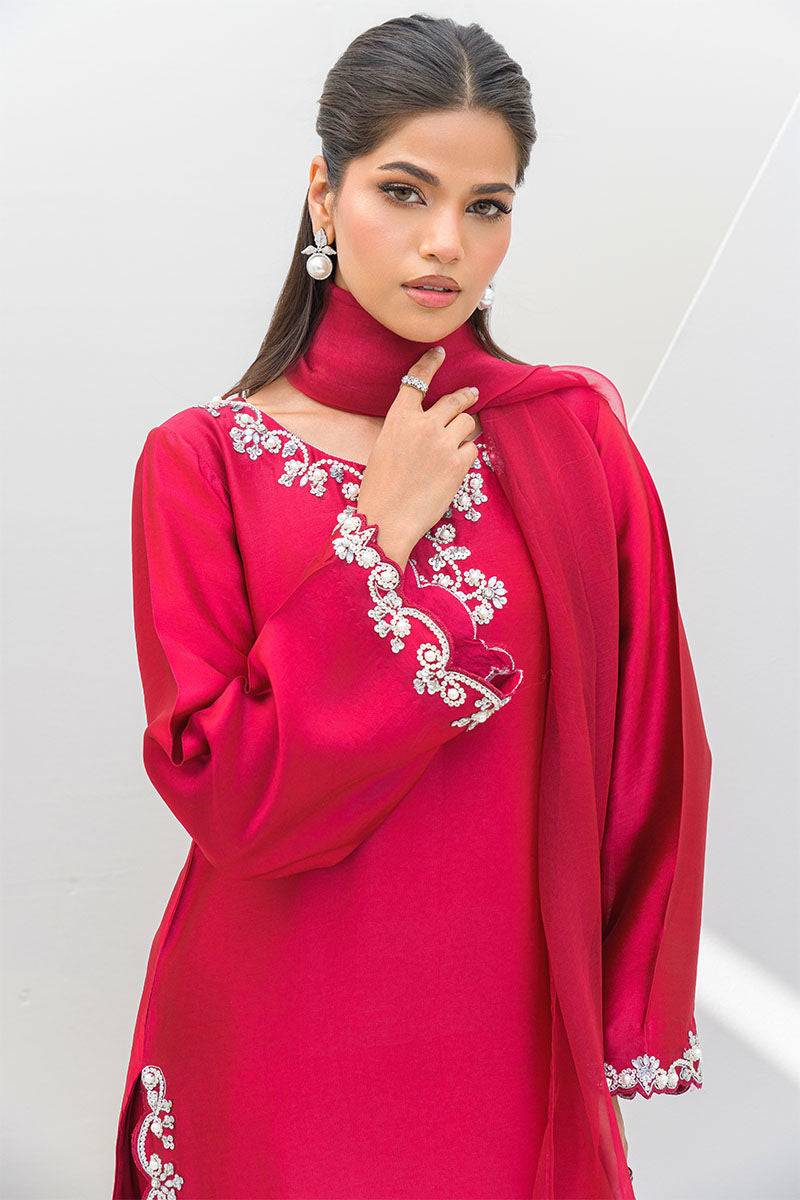 Fatima Khan | Serene Eid Luxe Pret | Ruby Rouge by Maria Faisal - Registered Vendor of : Fatima Khan - type : Ladies Clothes - 100% original wedding dresses