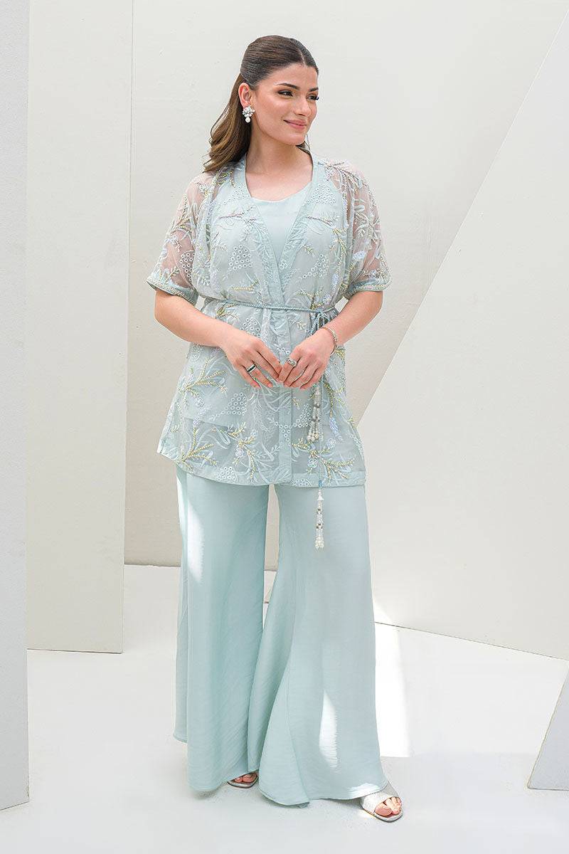 Fatima Khan | Serene Eid Luxe Pret | Luscious Aqua by Maria Faisal - Registered Vendor of : Fatima Khan - type : Ladies Clothes - 100% original wedding dresses