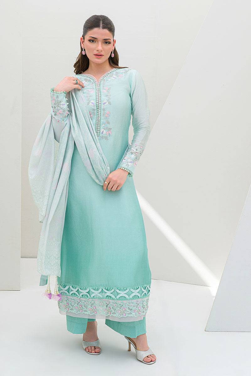 Fatima Khan | Serene Eid Luxe Pret | Minty Magic by Maria Faisal - Registered Vendor of : Fatima Khan - type : Ladies Clothes - 100% original wedding dresses