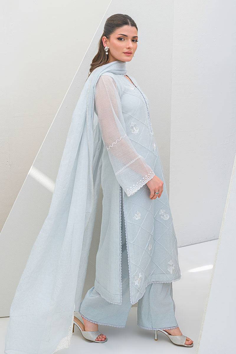 Fatima Khan | Serene Eid Luxe Pret | Azure Frost by Maria Faisal - Registered Vendor of : Fatima Khan - type : Ladies Clothes - 100% original wedding dresses