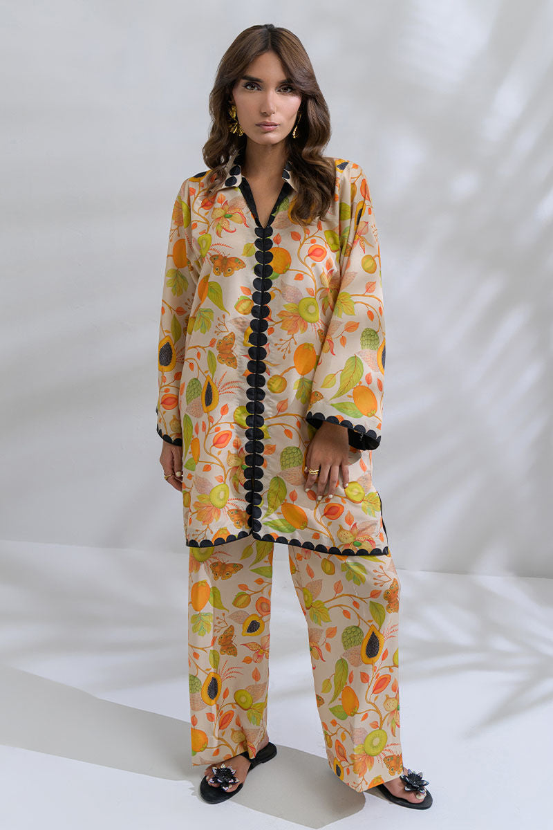 Fatima Khan | FK Prints | Breezy Papaya - Ladies Clothes - Maria Faisal