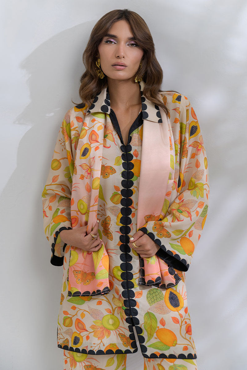 Fatima Khan | FK Prints | Breezy Papaya - Ladies Clothes - Maria Faisal