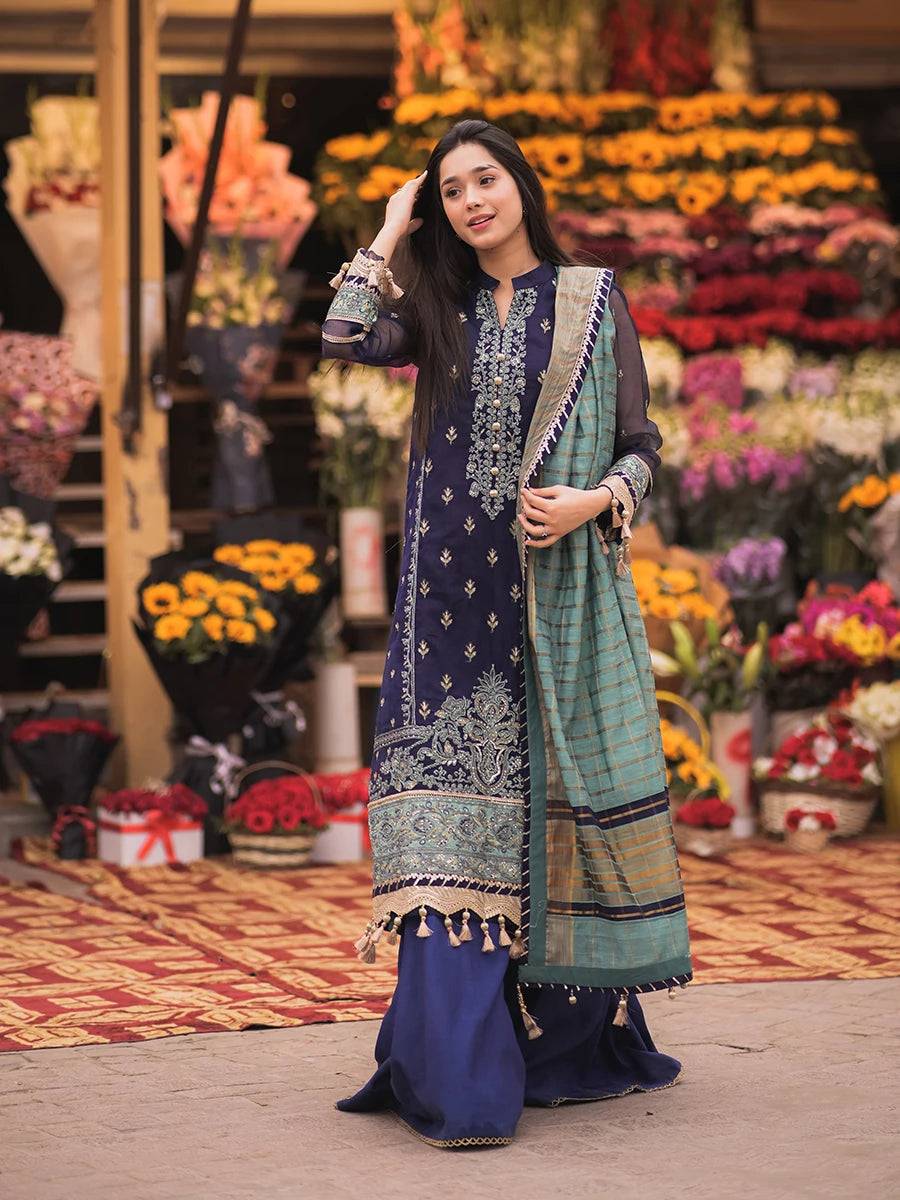 Salitex | Signature Festive Chiffon | JI018 by Maria Faisal - Registered Vendor of : Salitex - type : Ladies Clothes - 100% original wedding dresses