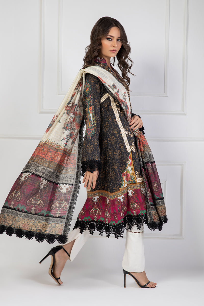 Shamaeel Ansari | Bagh e Bahar Lawn | Shab-e-Gulzar - Luxury Dress - available at Maria Faisal in UK and USA.