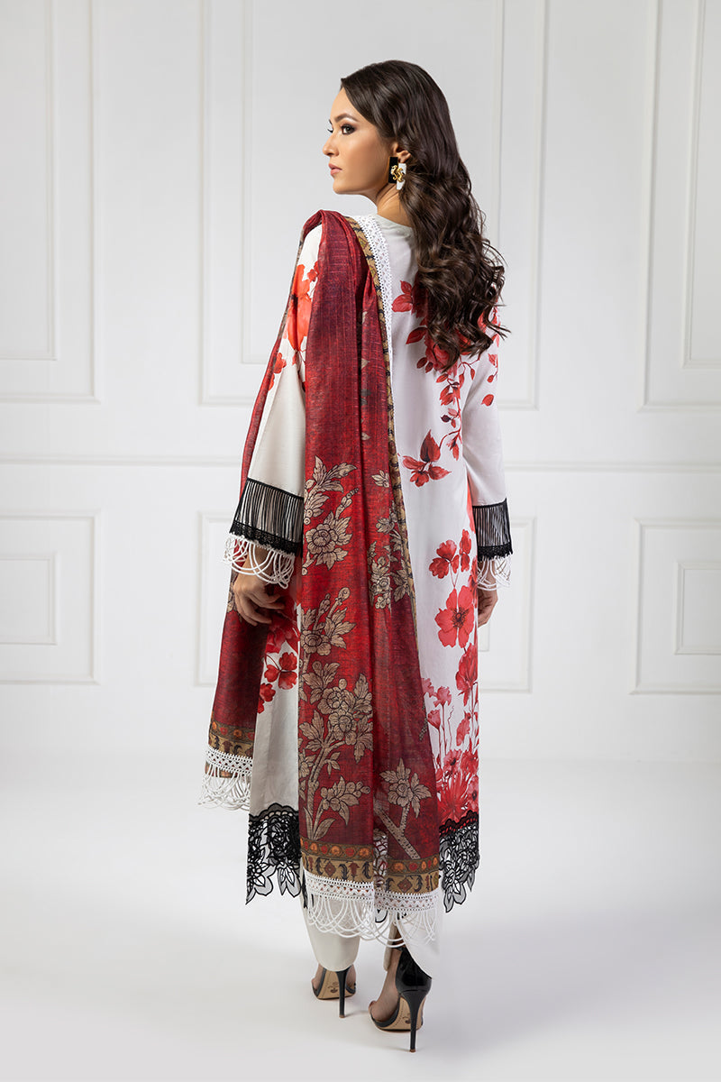 Shamaeel Ansari | Bagh e Bahar Lawn | Surkh Bahar - Luxury Dress - available at Maria Faisal in UK and USA.