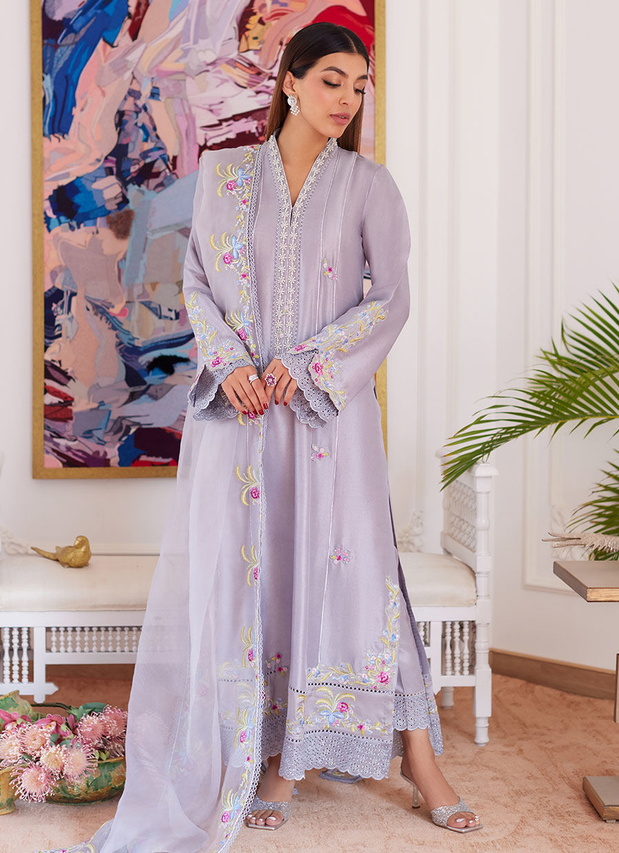Farah Talib Aziz | Luna Eid Collection 24 | ODETTE SILVER GREY - Ladies Clothes - Maria Faisal