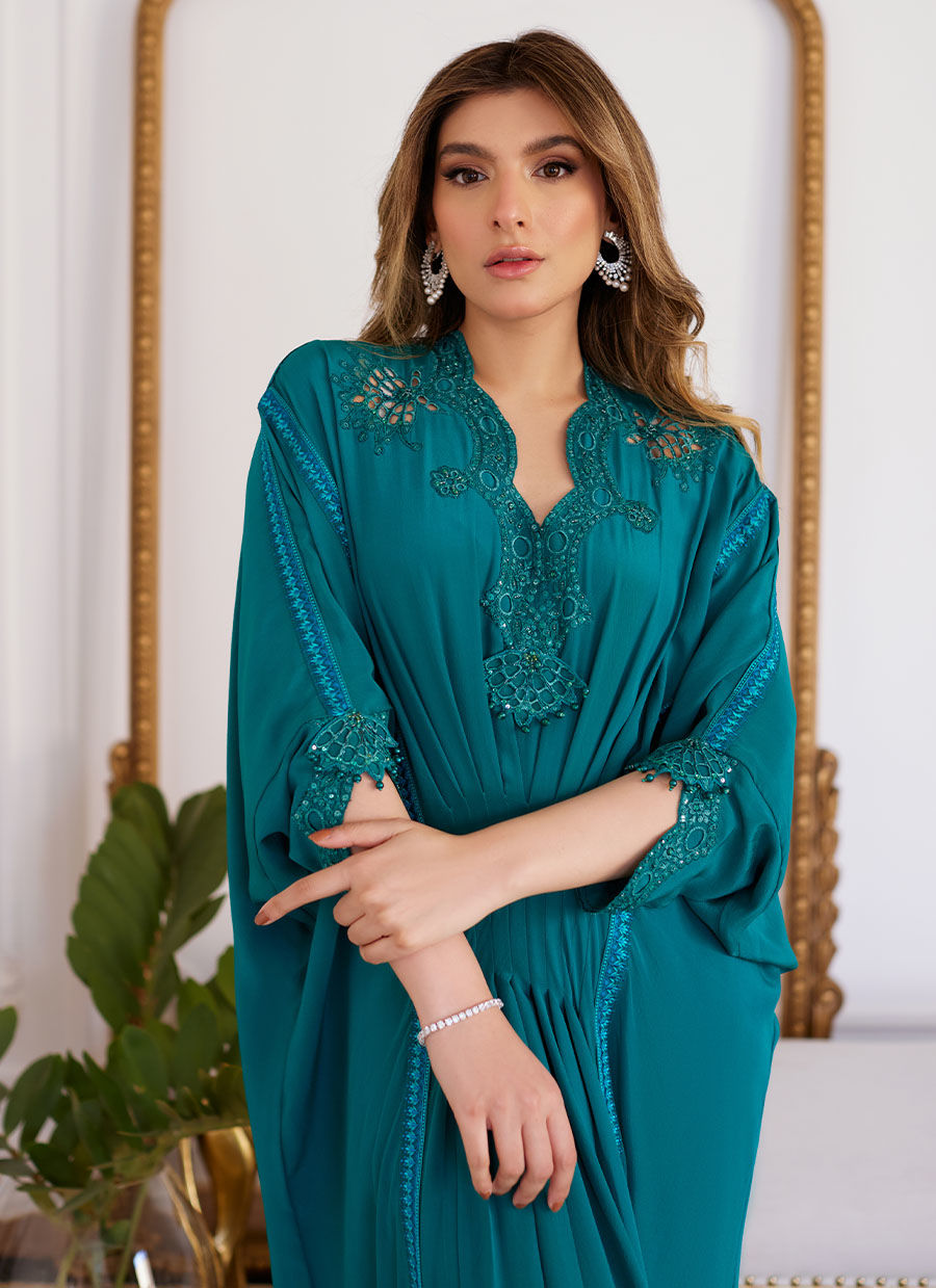 Farah Talib Aziz | Luna Eid Collection 24 | EMMELINE EMERALD CREPE - Ladies Clothes - Maria Faisal