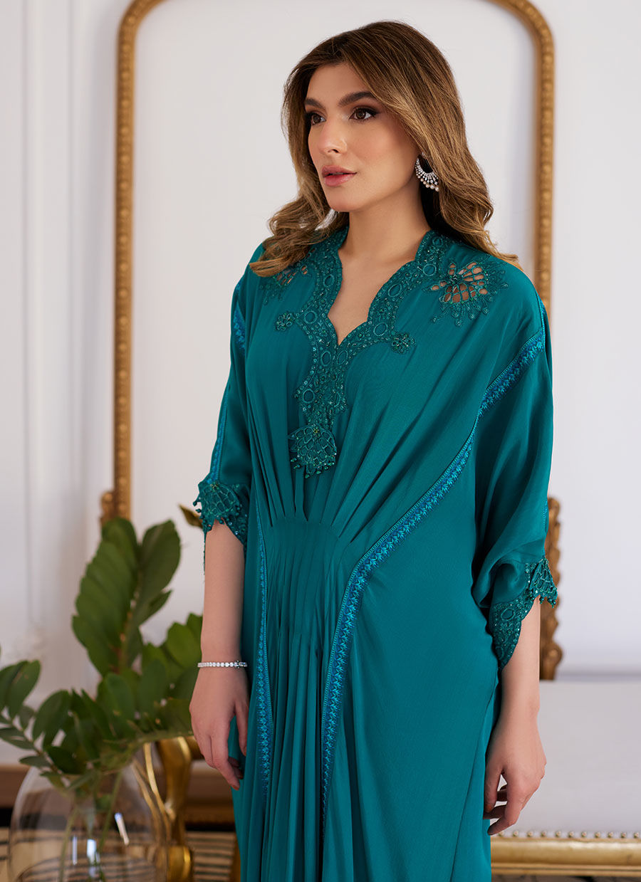 Farah Talib Aziz | Luna Eid Collection 24 | EMMELINE EMERALD CREPE - Ladies Clothes - Maria Faisal