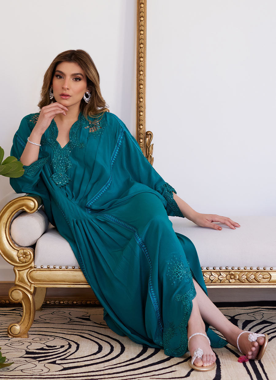Farah Talib Aziz | Luna Eid Collection 24 | EMMELINE EMERALD CREPE - Ladies Clothes - Maria Faisal