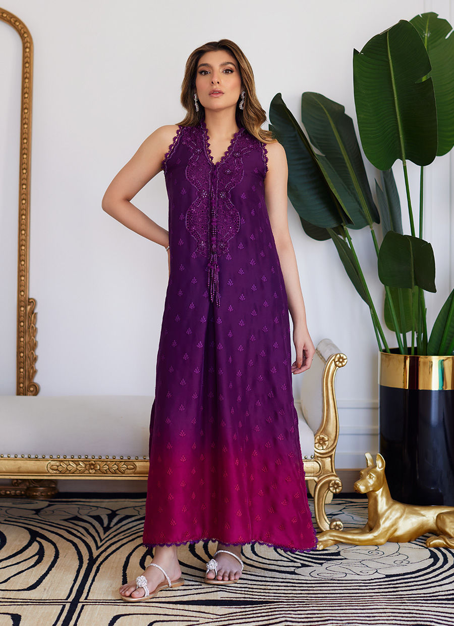Farah Talib Aziz | Luna Eid Collection 24 | VIOLETTE WILD BERRY OMBRE - Ladies Clothes - Maria Faisal