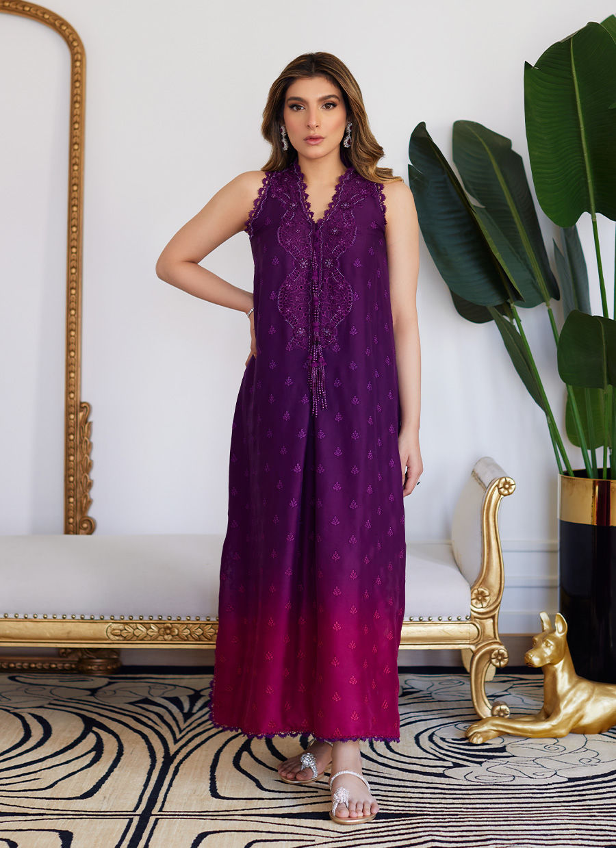 Farah Talib Aziz | Luna Eid Collection 24 | VIOLETTE WILD BERRY OMBRE - Ladies Clothes - Maria Faisal