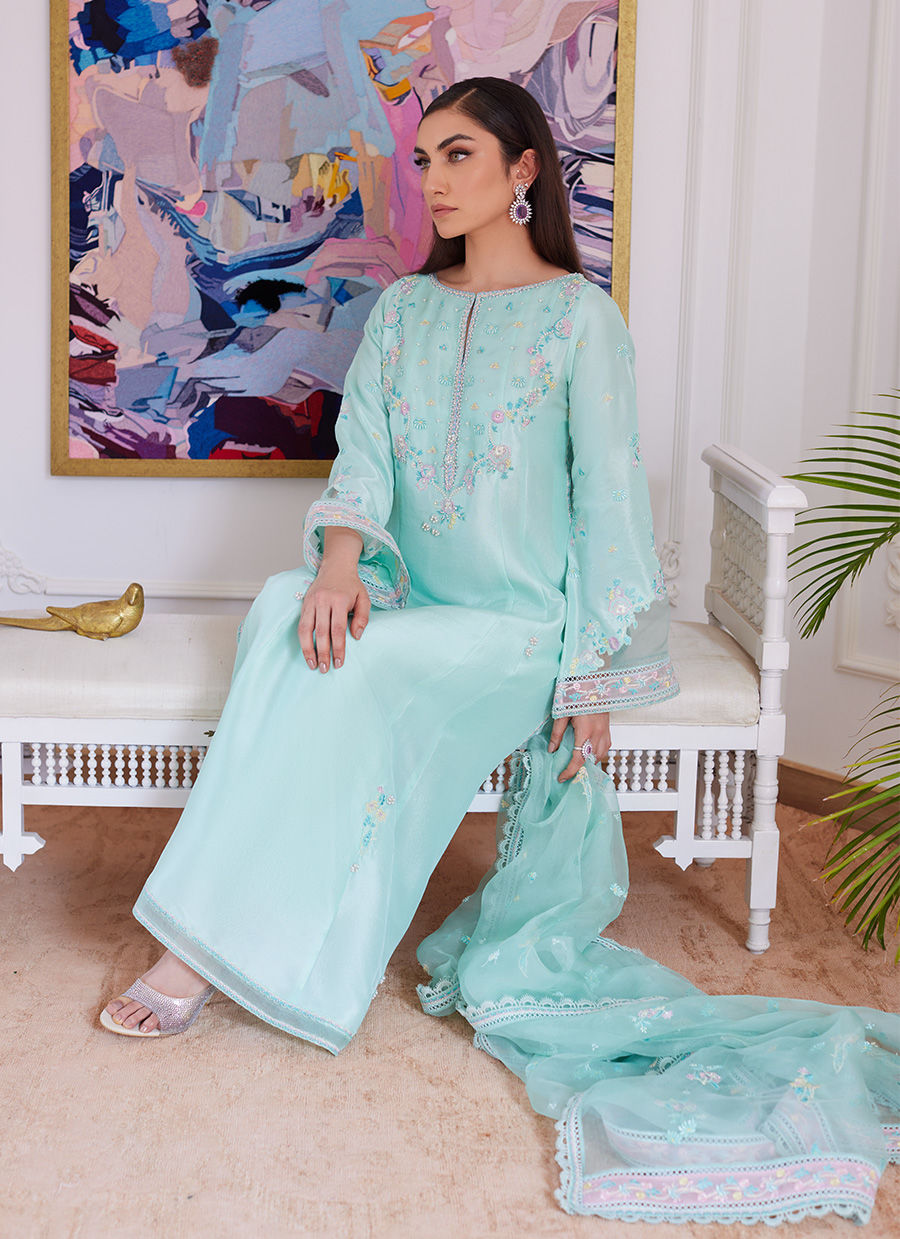 Farah Talib Aziz | Luna Eid Collection 24 | AURELLA MINT - Ladies Clothes - Maria Faisal