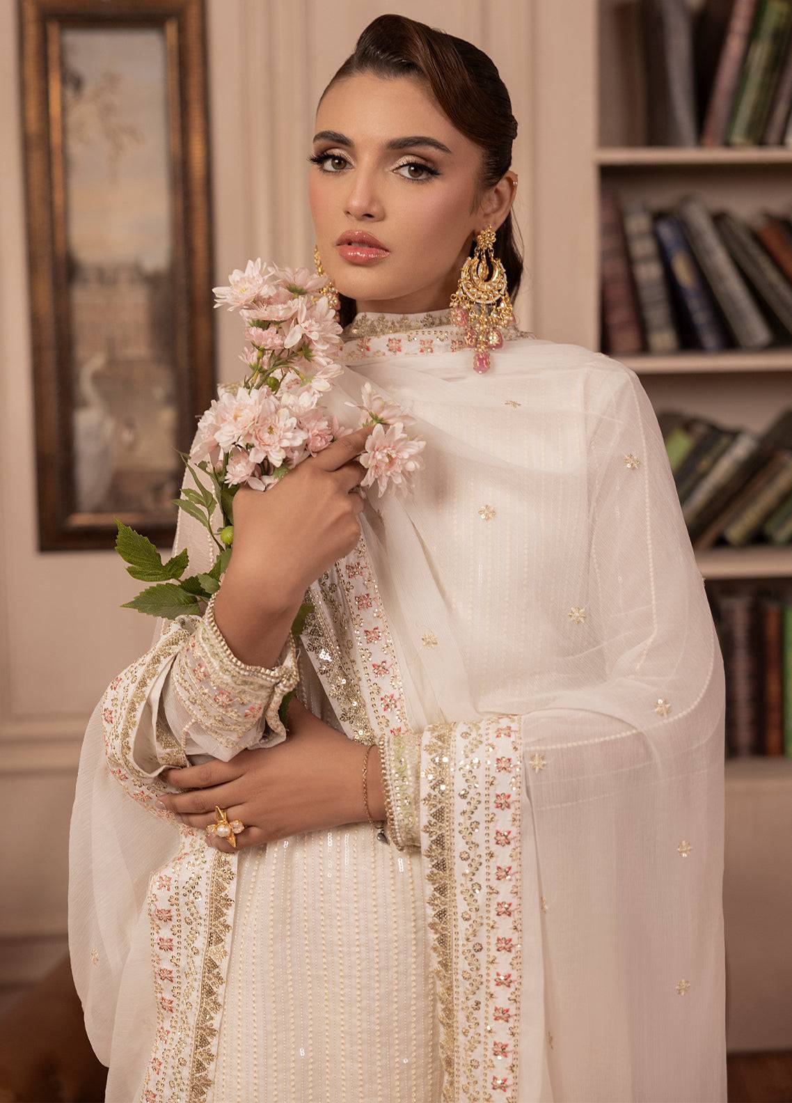 Sahane | Elyssa Festive Chiffon | CT-19005 Perle - ELYSSA by Maria Faisal - Registered Vendor of : Sahane - type : Ladies Clothes - 100% original wedding dresses