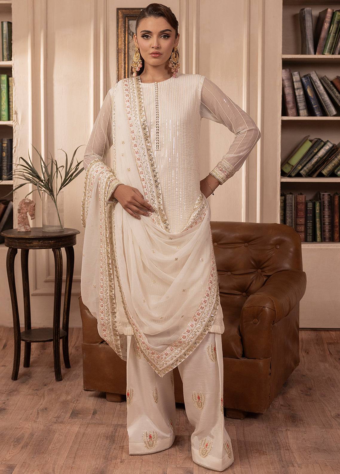 Sahane | Elyssa Festive Chiffon | CT-19005 Perle - ELYSSA by Maria Faisal - Registered Vendor of : Sahane - type : Ladies Clothes - 100% original wedding dresses
